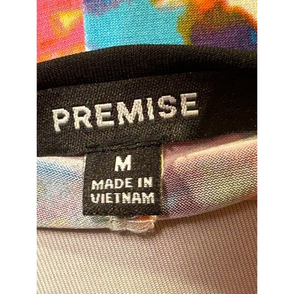 Multicolor Abstract Print V-Neck Kimono By Premise Size M - Picture 8 of 9